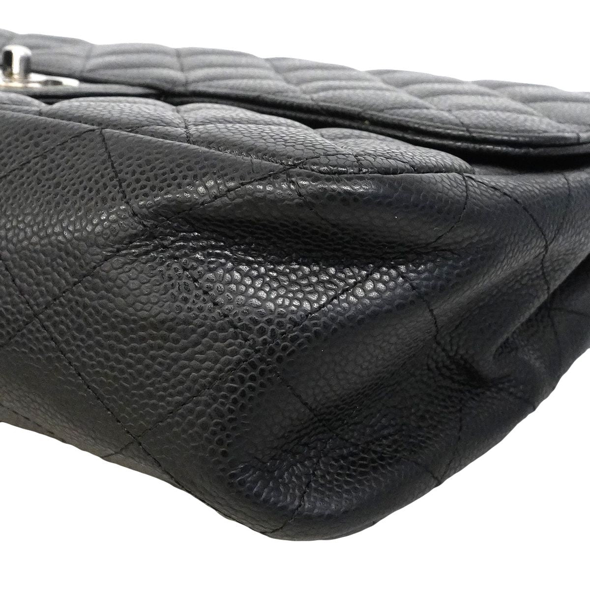 Chanel Shoulder Bag Maxi Quilted Caviar Leather Black Silver — view 6