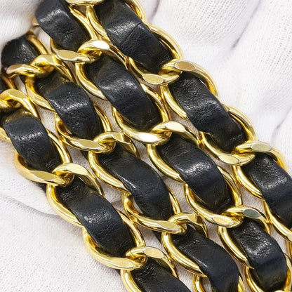 Chanel Shoulder Bag Quilted Lambskin Black Gold — view 8