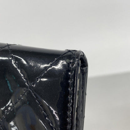 Chanel Key Case Patent Leather Black Silver Key Holder — view 5