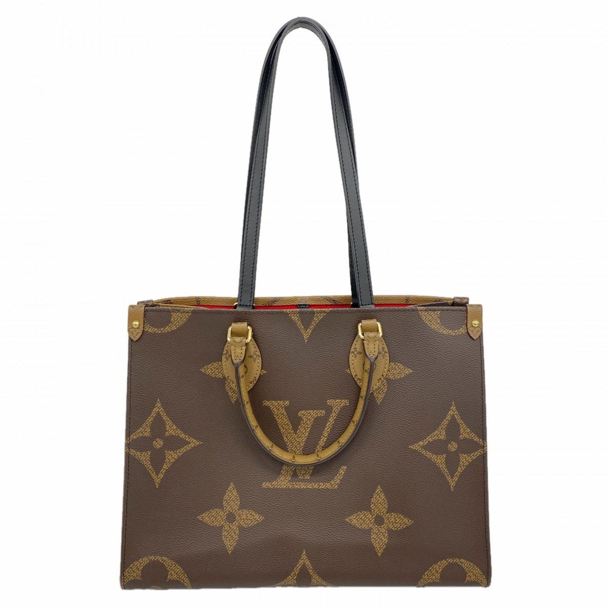 Louis Vuitton Tote Monogram Giant Reverse On The Go MM Brown 2-Way