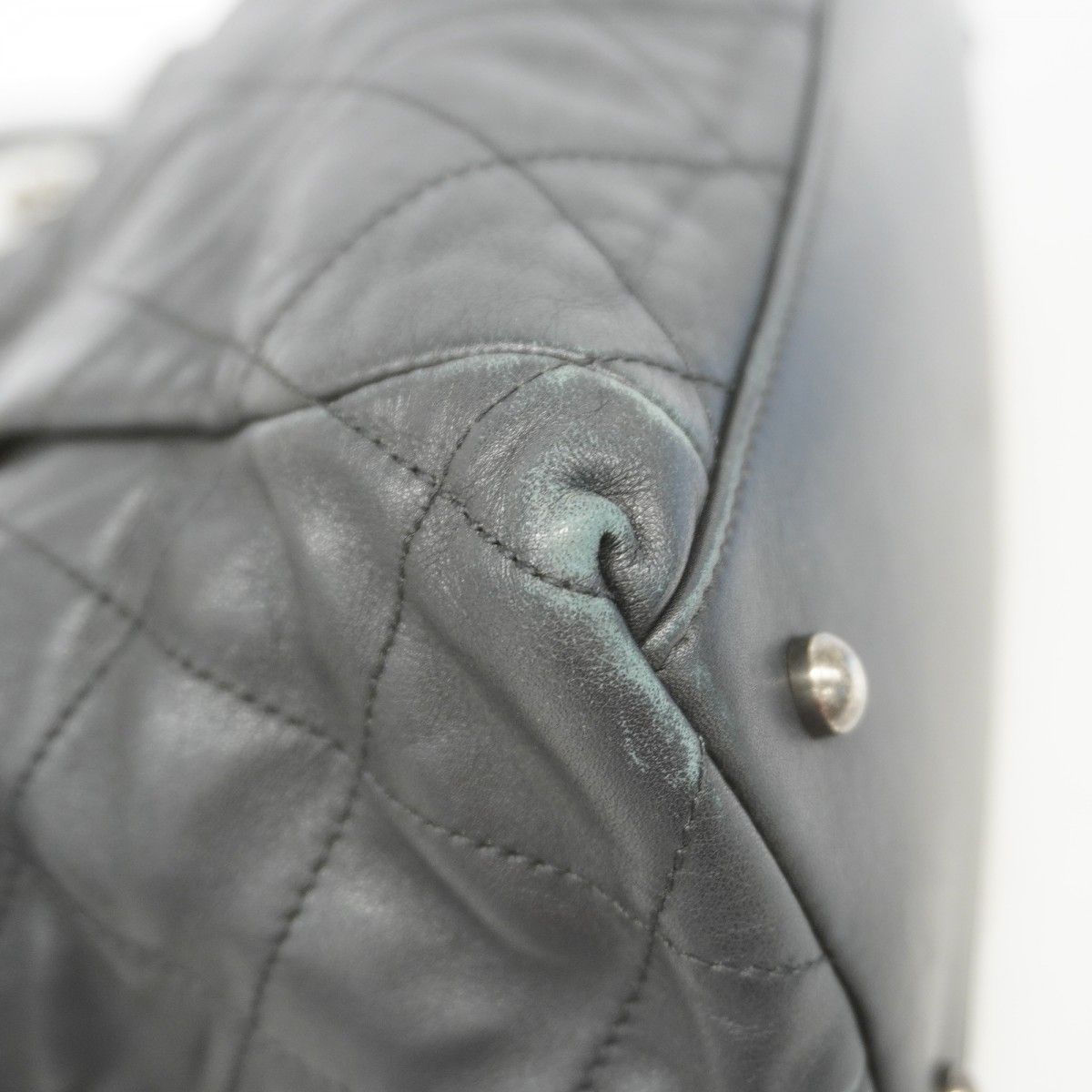 Chanel Tote Quilted Lambskin Black Silver — view 6
