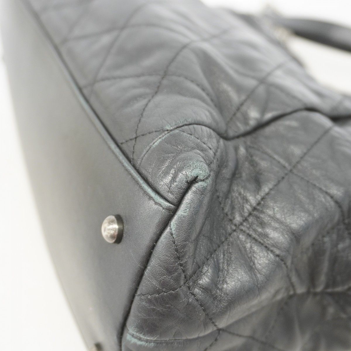 Chanel Tote Quilted Lambskin Black Silver — view 7
