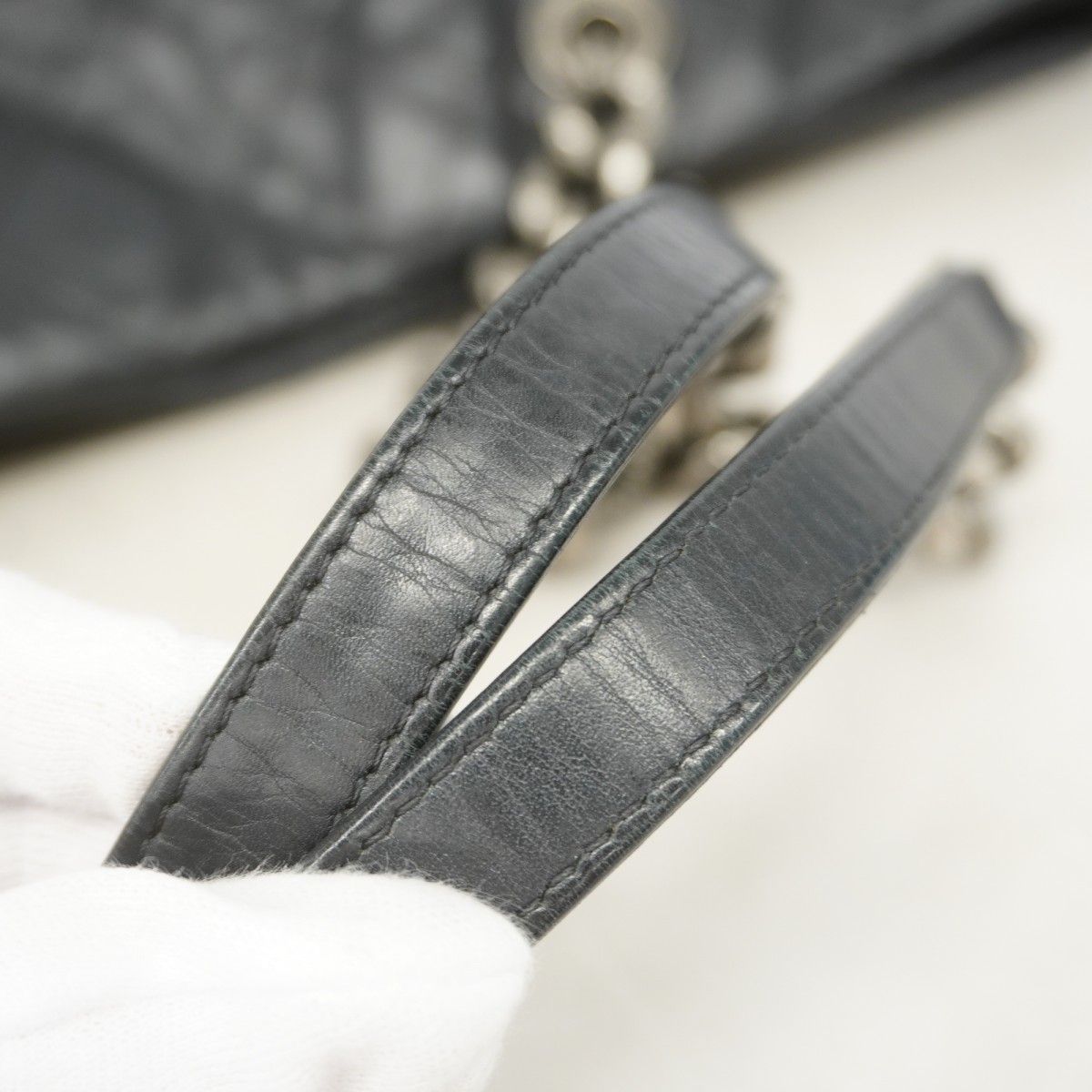 Chanel Tote Quilted Lambskin Black Silver — view 8