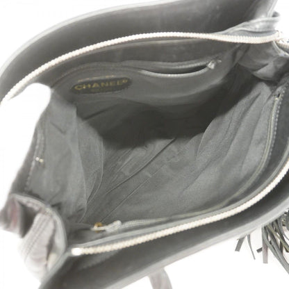 Chanel Tote Leather Black Silver — view 4