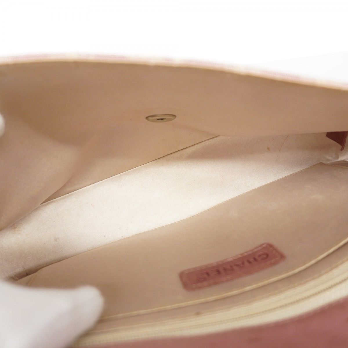 Chanel Shoulder Bag Nylon Pink Silver — view 4