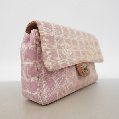 Chanel Shoulder Bag Nylon Pink Silver — view 2