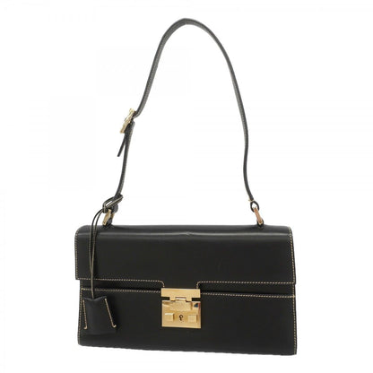 Gucci Shoulder Bag 001 Leather Black Chien Panning Gold