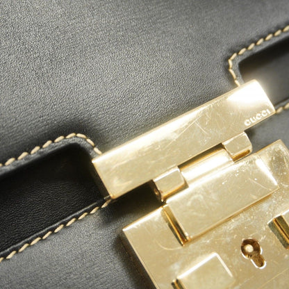 Gucci Shoulder Bag 001 Leather Black Chien Panning Gold — view 8