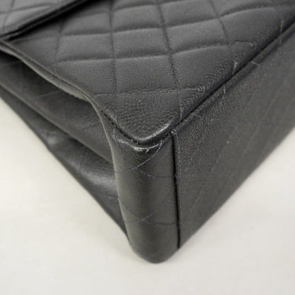 Chanel Shoulder Bag Quilted Caviar Leather Black Gold — view 6