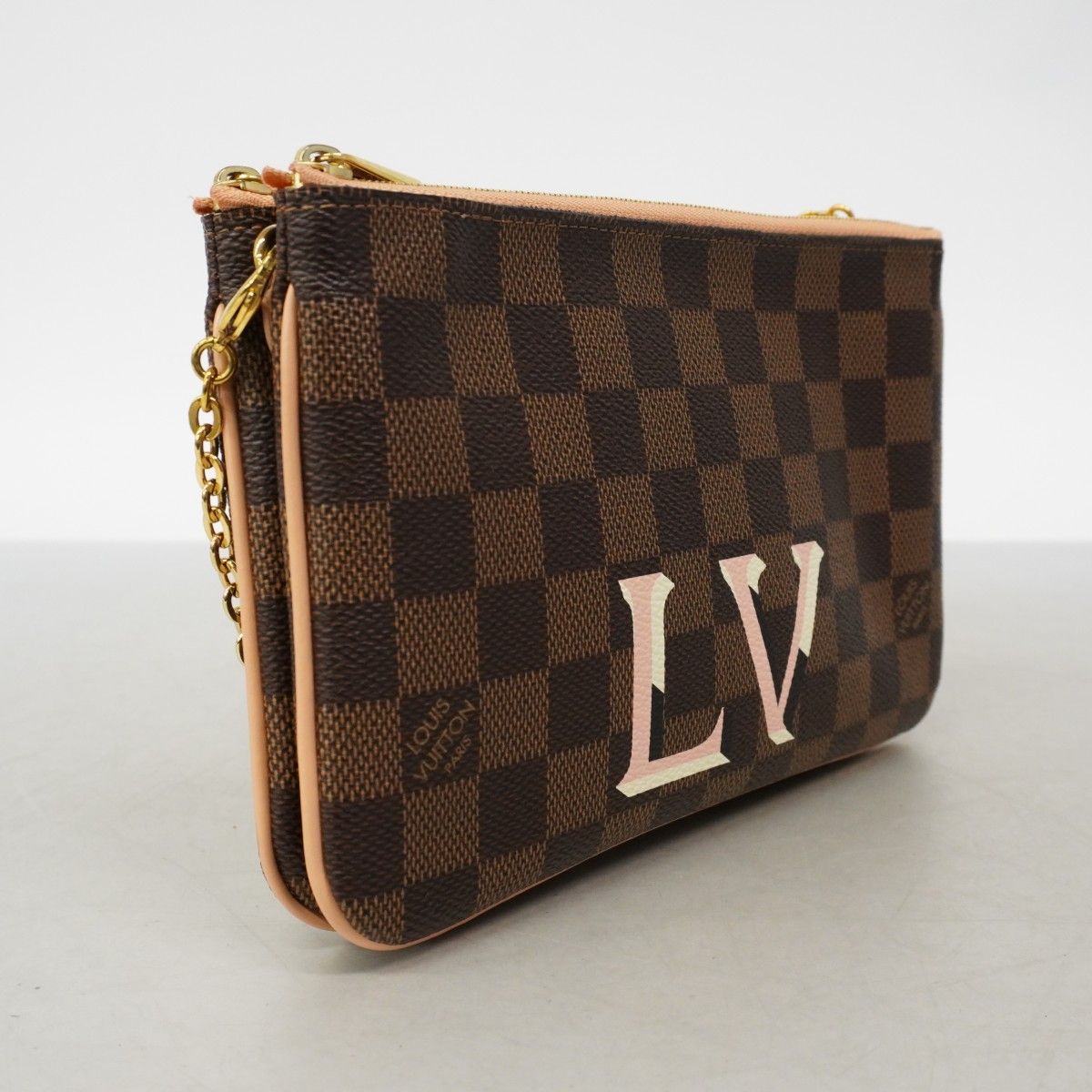 Louis Vuitton Shoulder Bag Damier Pochette zip Ebenuladies — view 2