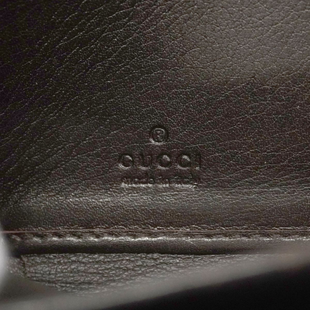 Gucci Wallet Guccissima Interlocking Leather Darkbrown Chien Panning Gold — view 5
