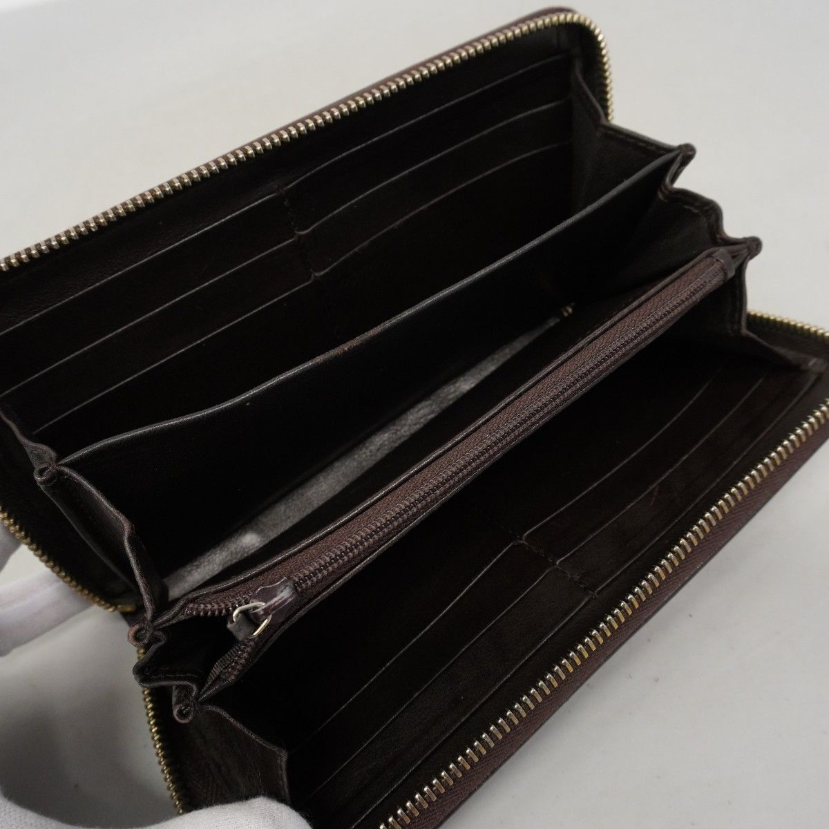 Gucci Wallet Guccissima Interlocking Leather Darkbrown Chien Panning Gold — view 4