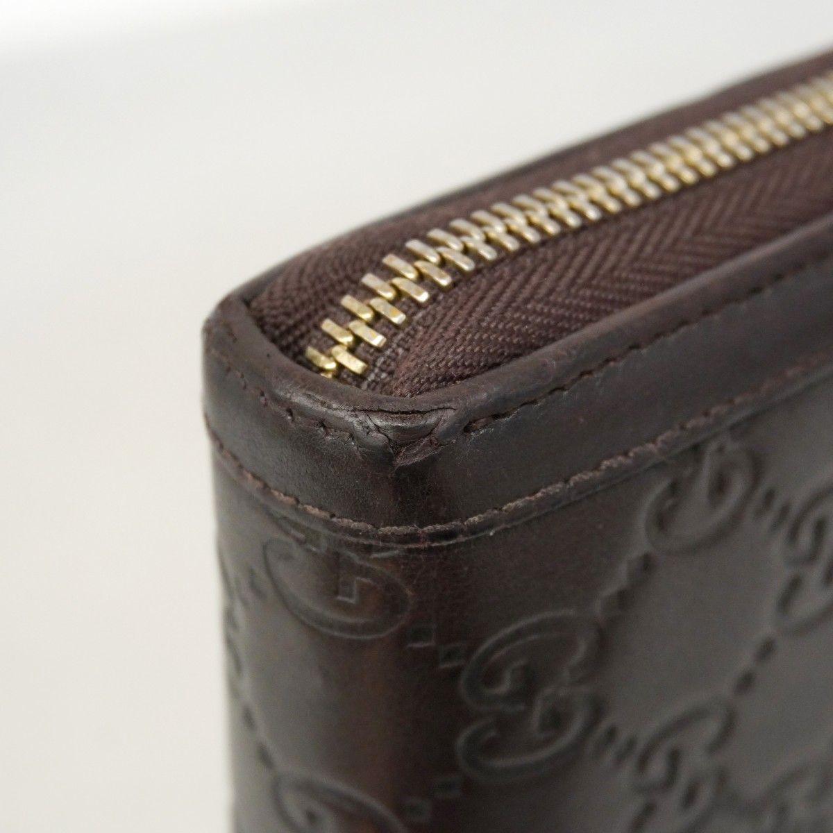 Gucci Wallet Guccissima Interlocking Leather Darkbrown Chien Panning Gold — view 7
