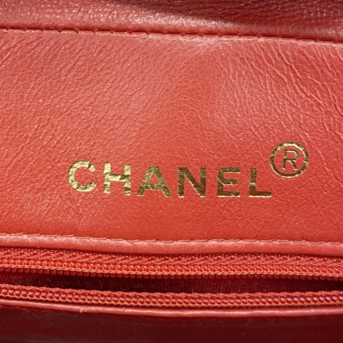 Chanel Shoulder Bag Quilted Lambskin Red Gold — view 5