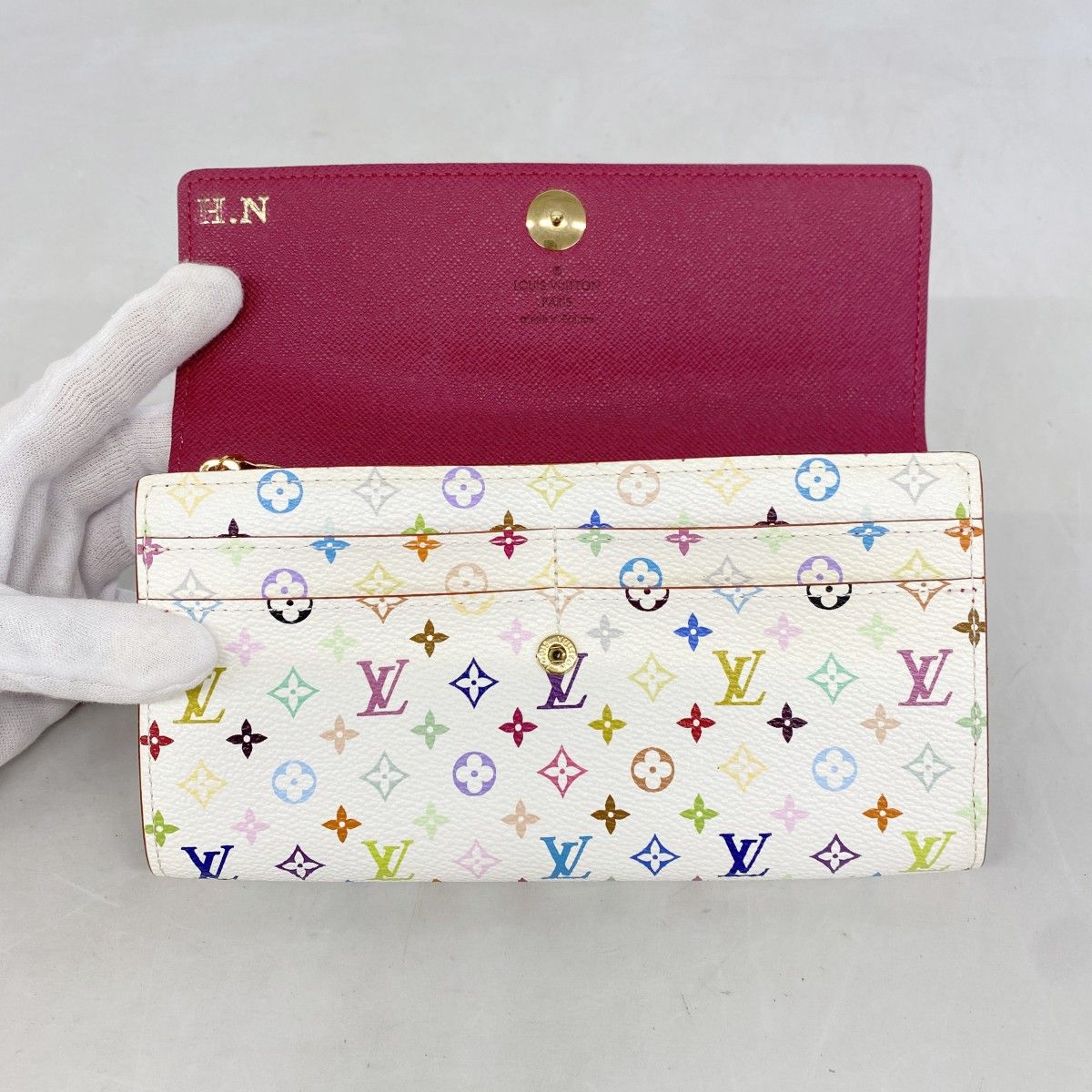 Louis Vuitton Wallet Monogram Multicolor Portefeuille Sarah Blanc — view 8