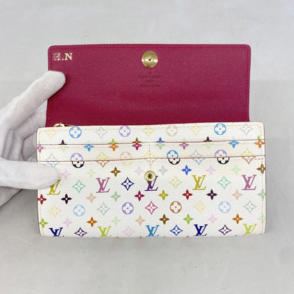 Louis Vuitton Wallet Monogram Multicolor Portefeuille Sarah Blanc — view 8