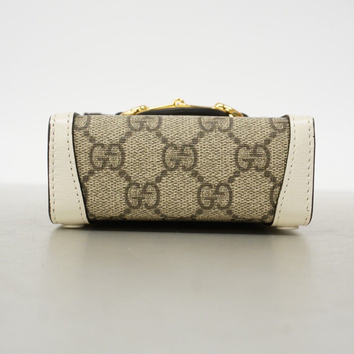 Gucci Shoulder Bag GG Supreme Brown White Gold — view 3