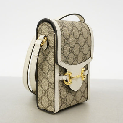 Gucci Shoulder Bag GG Supreme Brown White Gold — view 2