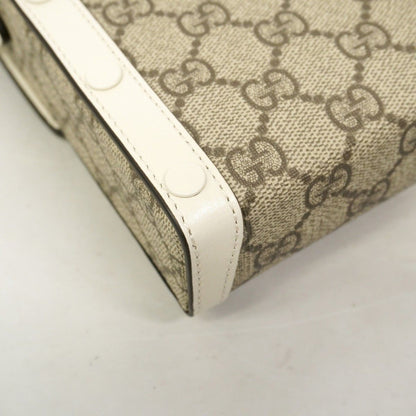 Gucci Shoulder Bag GG Supreme Brown White Gold — view 8