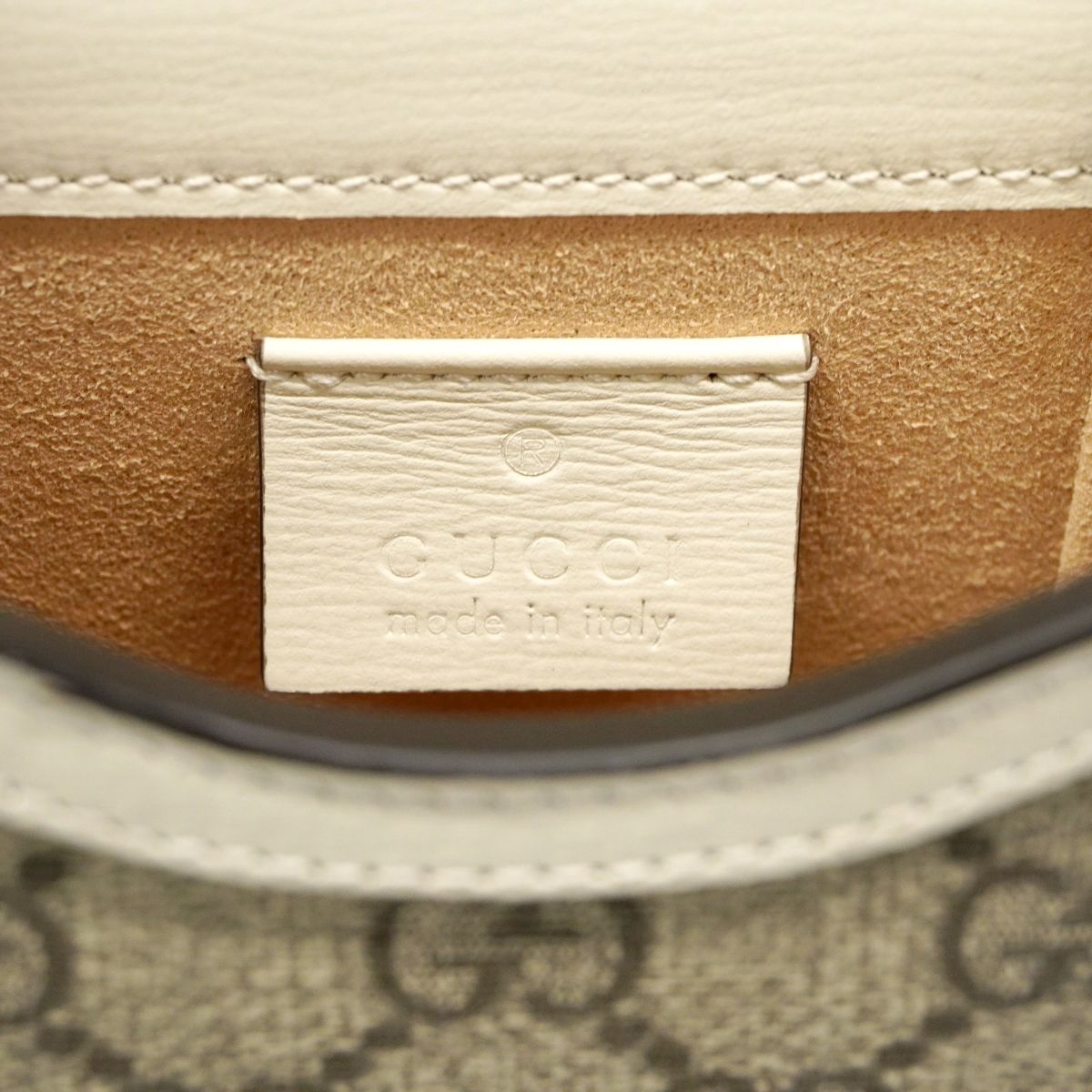 Gucci Shoulder Bag GG Supreme Brown White Gold — view 5