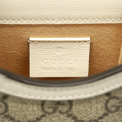 Gucci Shoulder Bag GG Supreme Brown White Gold — view 5