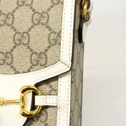 Gucci Shoulder Bag GG Supreme Brown White Gold — view 7
