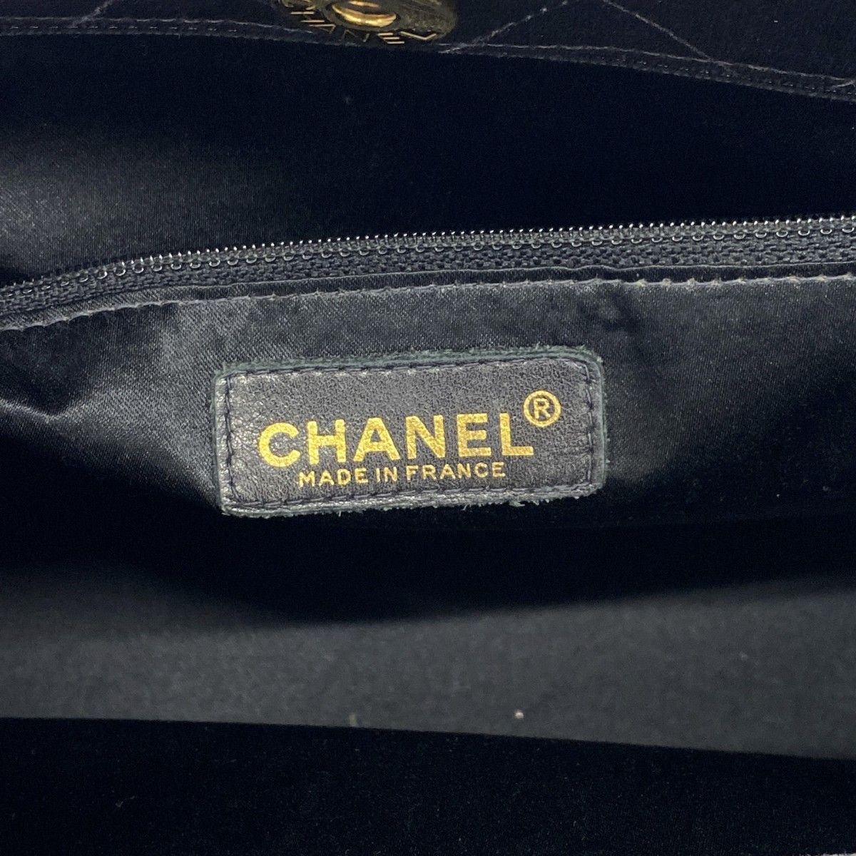 Chanel Shoulder Bag Quilted Cotton Black Gold — view 5