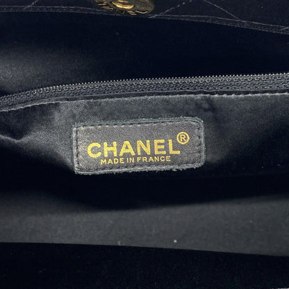 Chanel Shoulder Bag Quilted Cotton Black Gold — view 5