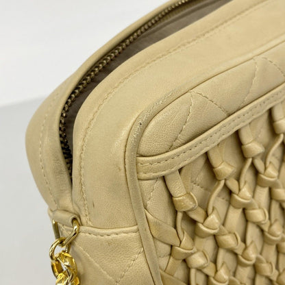 Chanel Shoulder Bag Quilted Lambskin Beige Gold — view 7