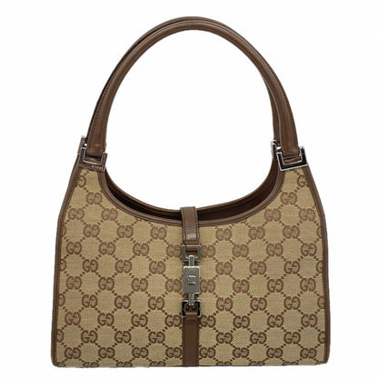 Gucci Handbag GG Canvas Jackie 002 Brown Silver