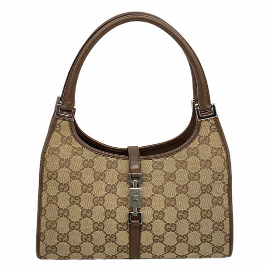 Gucci Handbag GG Canvas Jackie 002 Brown Silver