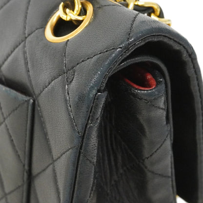 Chanel Shoulder Bag Quilted Lambskin Black Gold — view 6