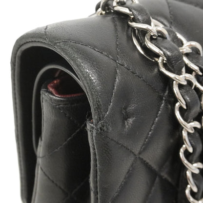 Chanel Shoulder Bag Quilted Lambskin Black Silver — view 6