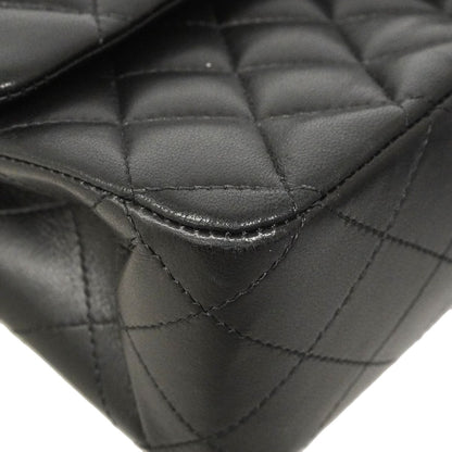 Chanel Shoulder Bag Quilted Lambskin Black Silver — view 7