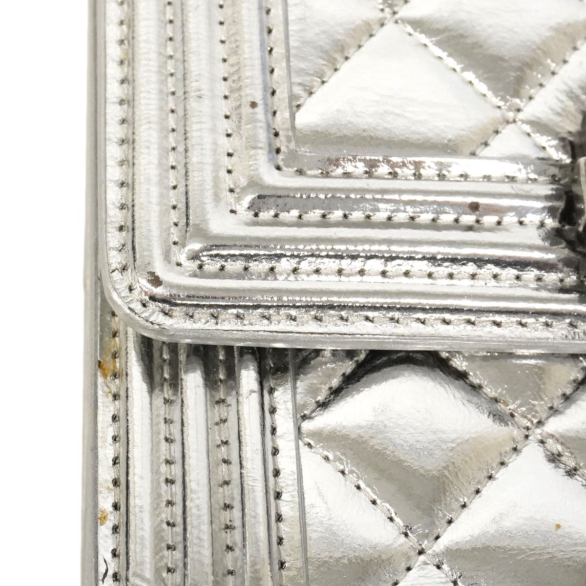 Chanel Shoulder Bag Boy Silver — view 6