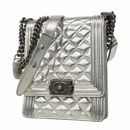 Chanel Shoulder Bag Boy Silver