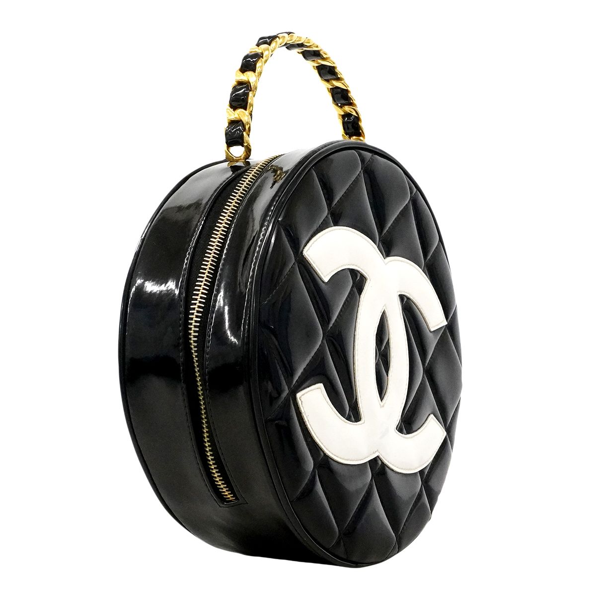 Chanel Handbag Patent Leather Black Gold — view 2