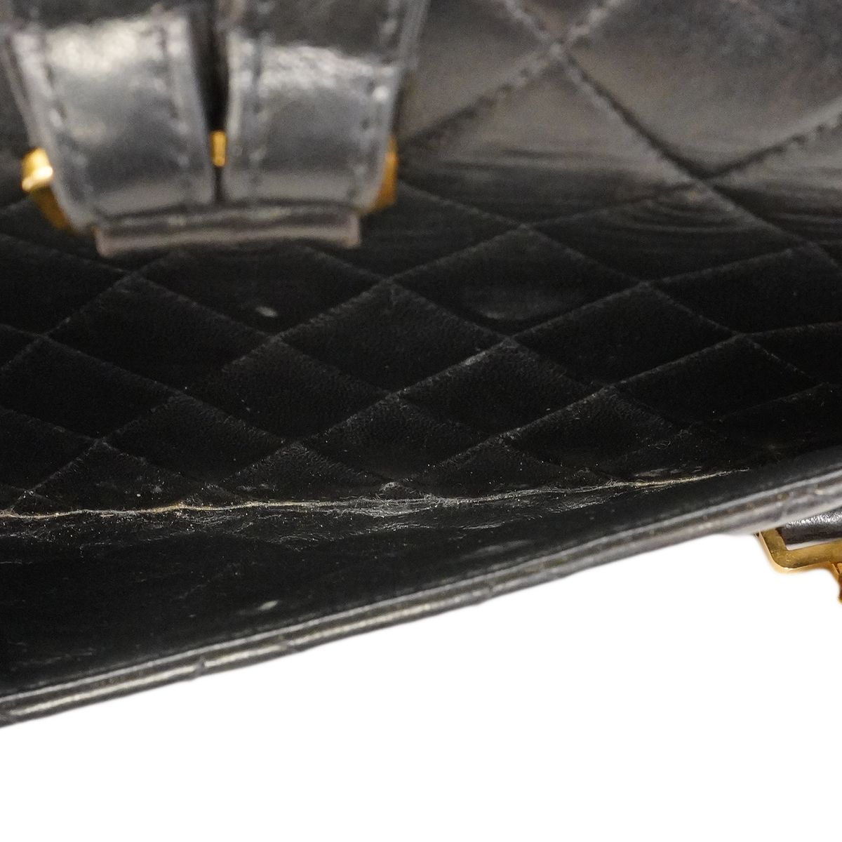Chanel Backpack Quilted Lambskin Black Gold — view 8