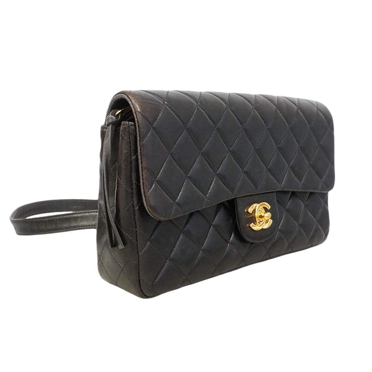 Chanel Backpack Quilted Lambskin Black Gold — view 2