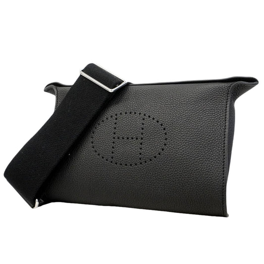 Hermes Shoulder Bag Togo Black Silver
