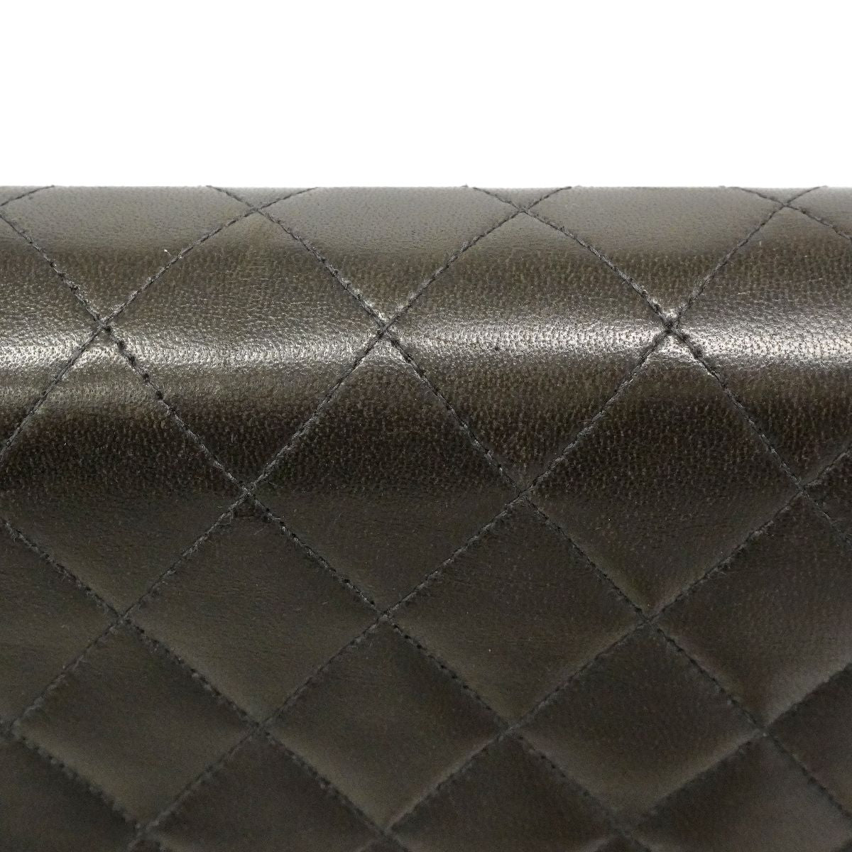 Chanel Shoulder Bag Quilted Lambskin Black Gold — view 8