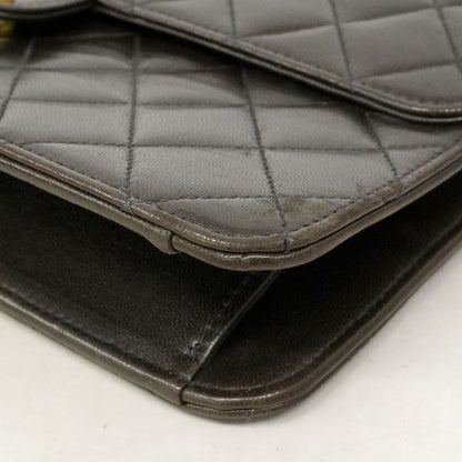 Chanel Shoulder Bag Quilted Lambskin Black Gold — view 6