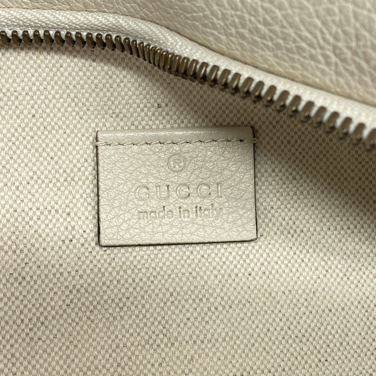 Gucci Waist Bag Leather White Gold — view 5