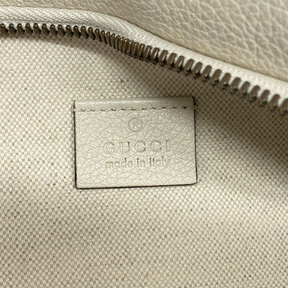Gucci Waist Bag Leather White Gold — view 5
