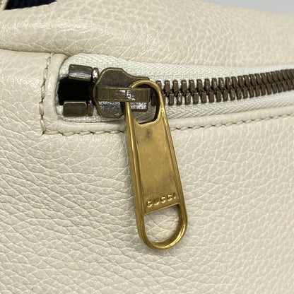 Gucci Waist Bag Leather White Gold — view 6