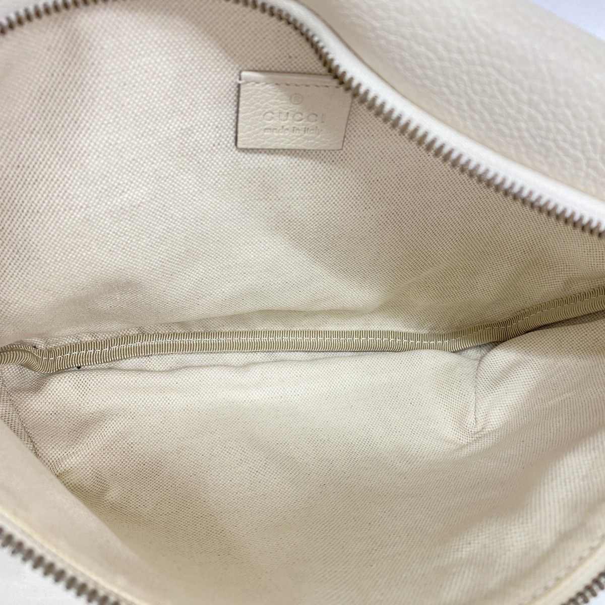 Gucci Waist Bag Leather White Gold — view 4