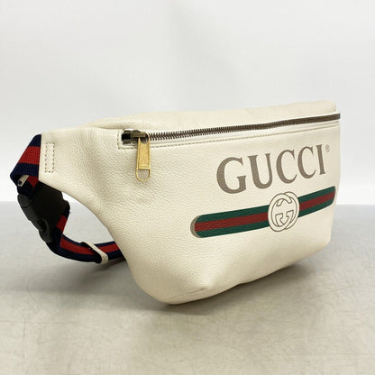 Gucci Waist Bag Leather White Gold — view 2