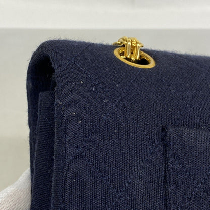 Chanel Shoulder Bag Quilted Navy Gold — view 7