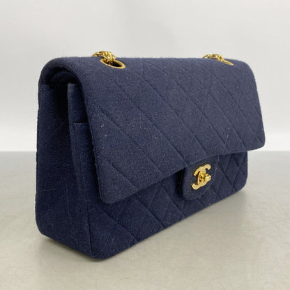 Chanel Shoulder Bag Quilted Navy Gold — view 2