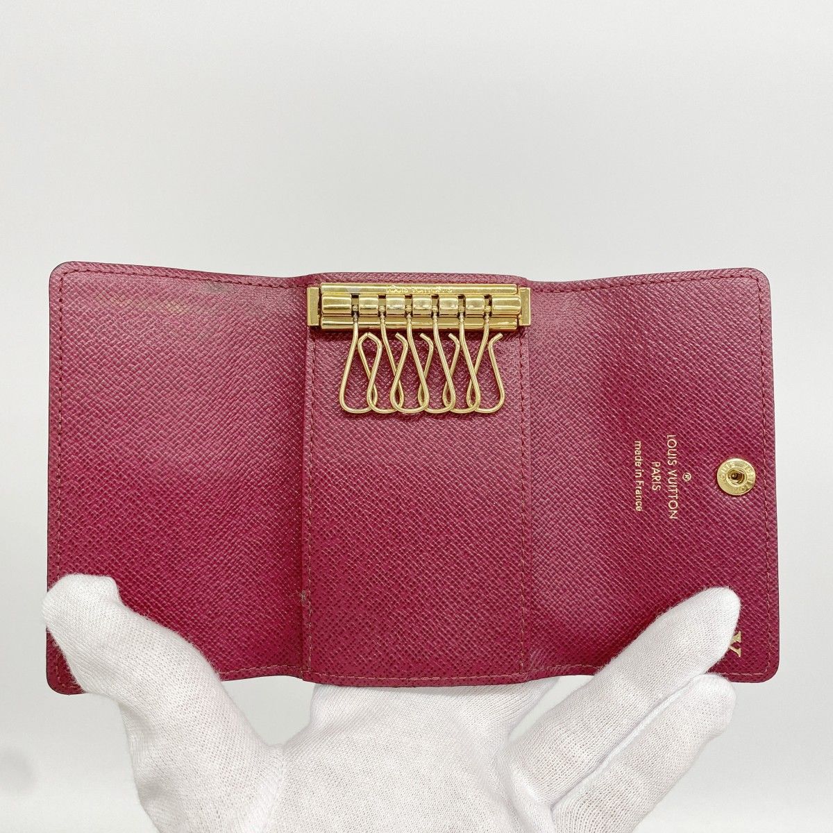 Louis Vuitton Key Case Monogram Multicles 6 Brown Fuchsia Key Holder — view 3